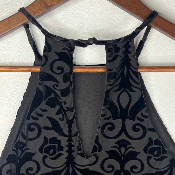 Vintage Francesca's Velvet Burnout Halter Top Damask Goth Vamp Witchy Punk Y2K M - Picture 12 of 12